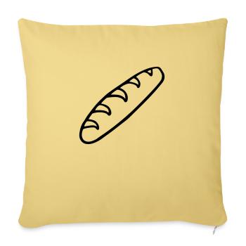 pain baguette boulanger aliment boulangerie - Housse de coussin décorative 45 x 45 cm - jaune délavé - Devant