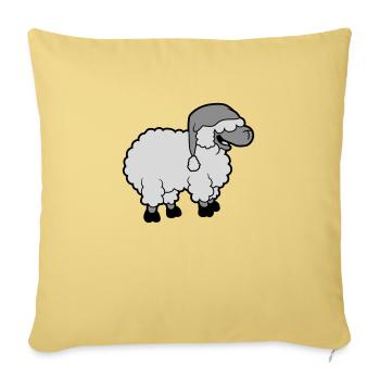 Funny laughing sheep - Sofa pillowcase 17,3'' x 17,3'' (45 x 45 cm) - washed yellow - Front