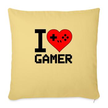I Love Gamer - Sofa pillowcase 17,3'' x 17,3'' (45 x 45 cm) - washed yellow - Front