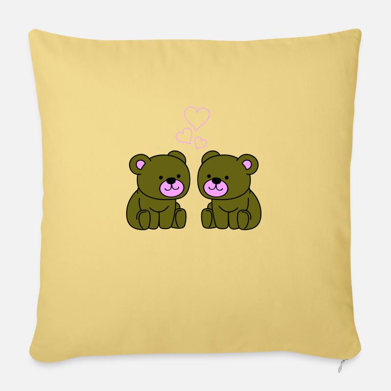 teddybär love - Sofakissenbezug 45 x 45 cm - Hellgelb