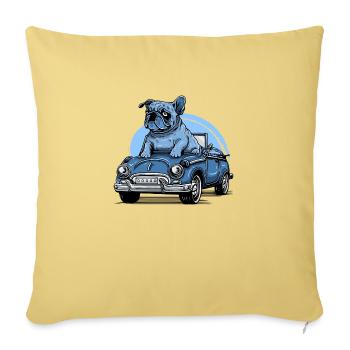Dog Bulldog Animals Puppy Cute Dog Watercolor Art - Sofa pillowcase 17,3'' x 17,3'' (45 x 45 cm) - washed yellow - Front