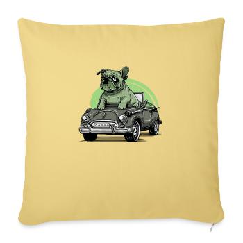 Dog Bulldog Animals Puppy Cute Dog Watercolor Art - Sofa pillowcase 17,3'' x 17,3'' (45 x 45 cm) - washed yellow - Front