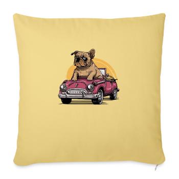 Dog Bulldog Animals Puppy Cute Dog Watercolor Art - Sofa pillowcase 17,3'' x 17,3'' (45 x 45 cm) - washed yellow - Front