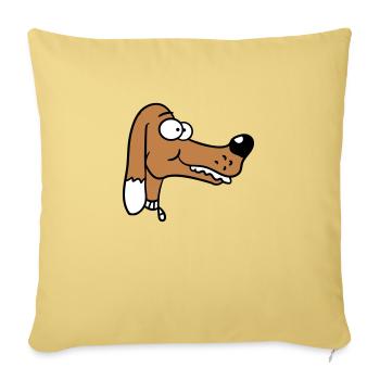 Visage de chien Petit Tête d’animal de compagnie Mignon - Housse de coussin décorative 45 x 45 cm - jaune délavé - Devant