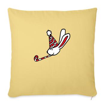 Lapin Anniversaire Années Vieux Cadeau Serviette Chapeau de fête - Housse de coussin décorative 45 x 45 cm - jaune délavé - Devant