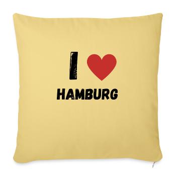 I Love Hamburg - Sofakissenbezug 45 x 45 cm - Hellgelb - Vorne