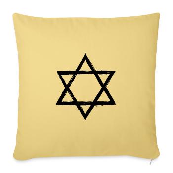 Israel Star Star of David Hexagram Judaism Symbol - Sofa pillowcase 17,3'' x 17,3'' (45 x 45 cm) - washed yellow - Front