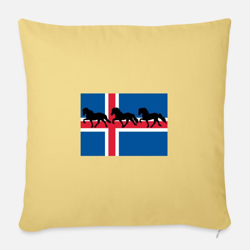 Islandflagge Tölter - Sofakissenbezug 45 x 45 cm - Hellgelb