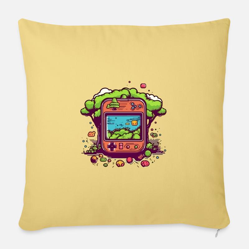 Retro-Videospiel - Sofakissenbezug 45 x 45 cm - Hellgelb