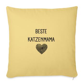 Beste Katzen Mama - Katzenmama Muttertagsgeschenk - Sofakissenbezug 45 x 45 cm - Hellgelb - Vorne