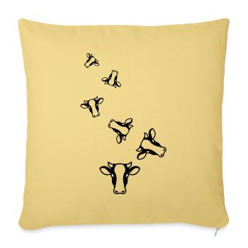 Cow head - Sofa pillowcase 17,3'' x 17,3'' (45 x 45 cm) - washed yellow - Front