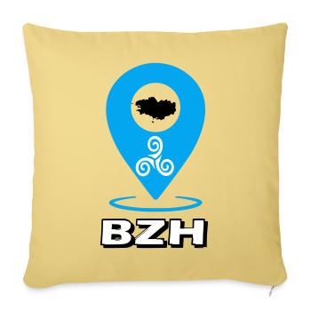 Triskel Breizh Blue - Sofa pillowcase 17,3'' x 17,3'' (45 x 45 cm) - washed yellow - Front