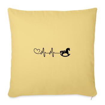 Shovel Horse Icon Pulse Heartbeat - Sofa pillowcase 17,3'' x 17,3'' (45 x 45 cm) - washed yellow - Front