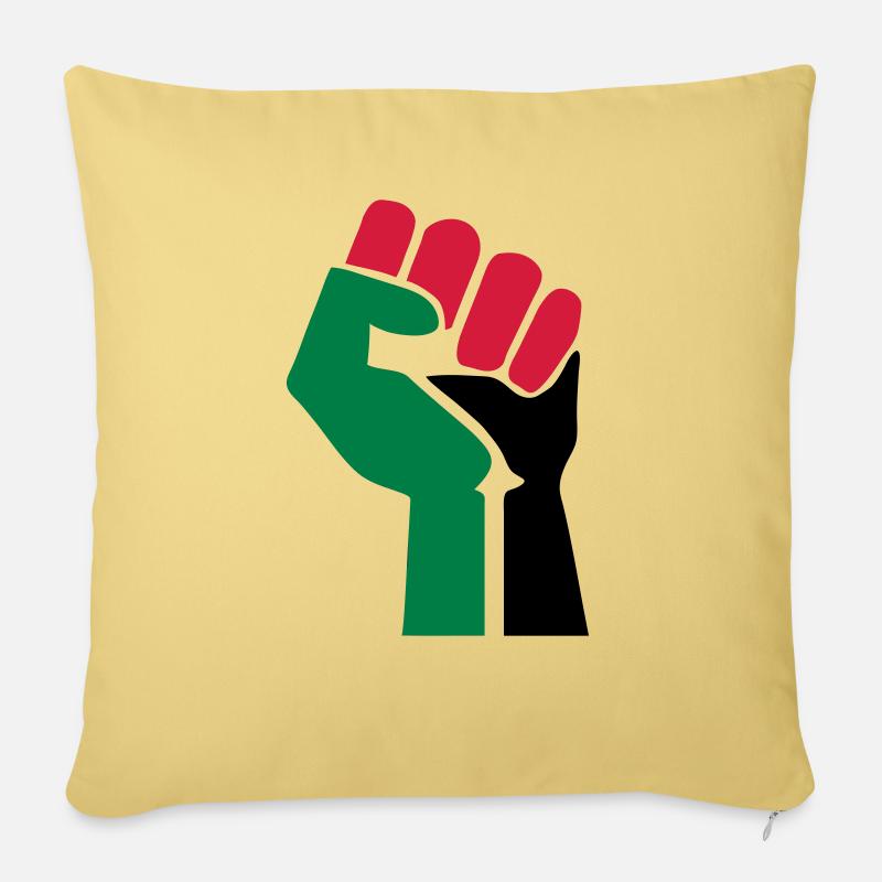 dessin palestinen symbole drapeau palestine - Housse de coussin décorative 45 x 45 cm - jaune délavé
