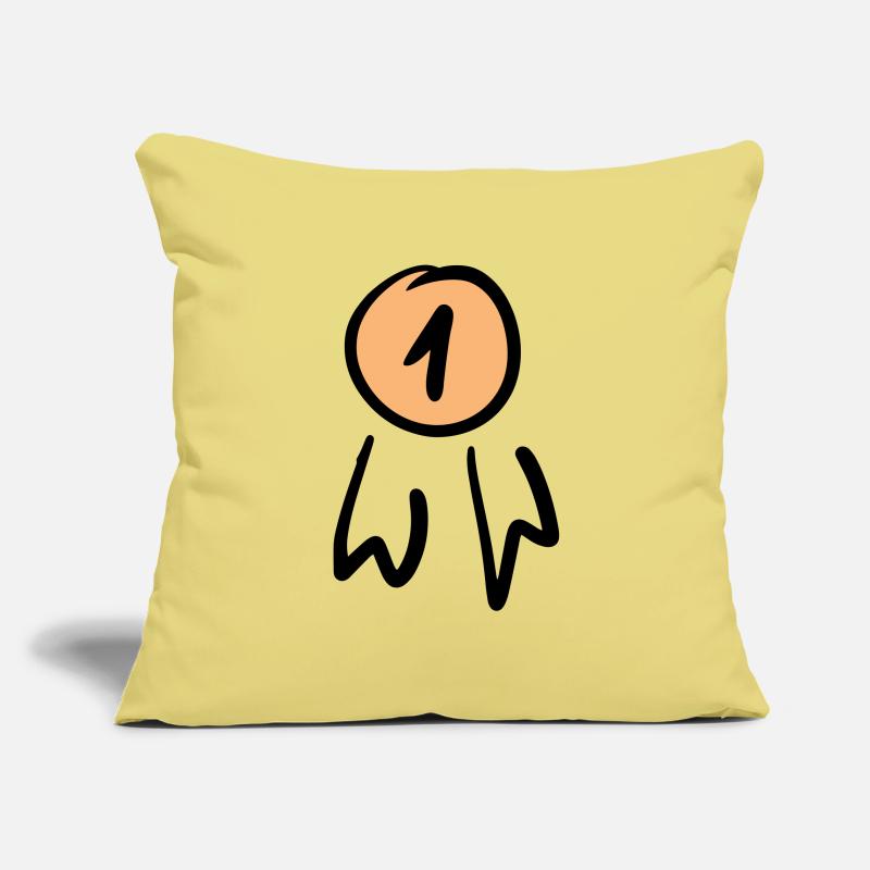 Premier badge / commande. Griffonner. Housse de coussin décorative 45 x 45 cm