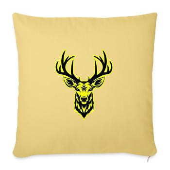 Deer Head Portrait Icon - Sofa pillowcase 17,3'' x 17,3'' (45 x 45 cm) - washed yellow - Front