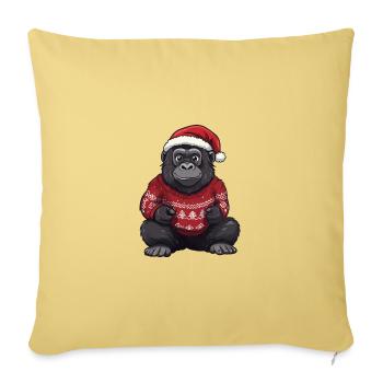 Bande dessinée de Noël Gorille - Housse de coussin décorative 45 x 45 cm - jaune délavé - Devant