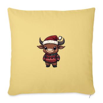 Stier Weihnachten Comic - Sofakissenbezug 45 x 45 cm - Hellgelb - Vorne
