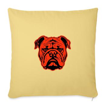 Bulldog Hund Kopf - Sofakissenbezug 45 x 45 cm - Hellgelb - Vorne