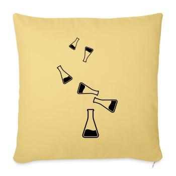 Icône de tube à essai - Housse de coussin décorative 45 x 45 cm - jaune délavé - Devant
