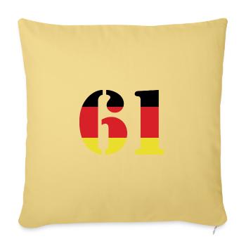 61 Numéro Jersey Allemagne - Housse de coussin décorative 45 x 45 cm - jaune délavé - Devant