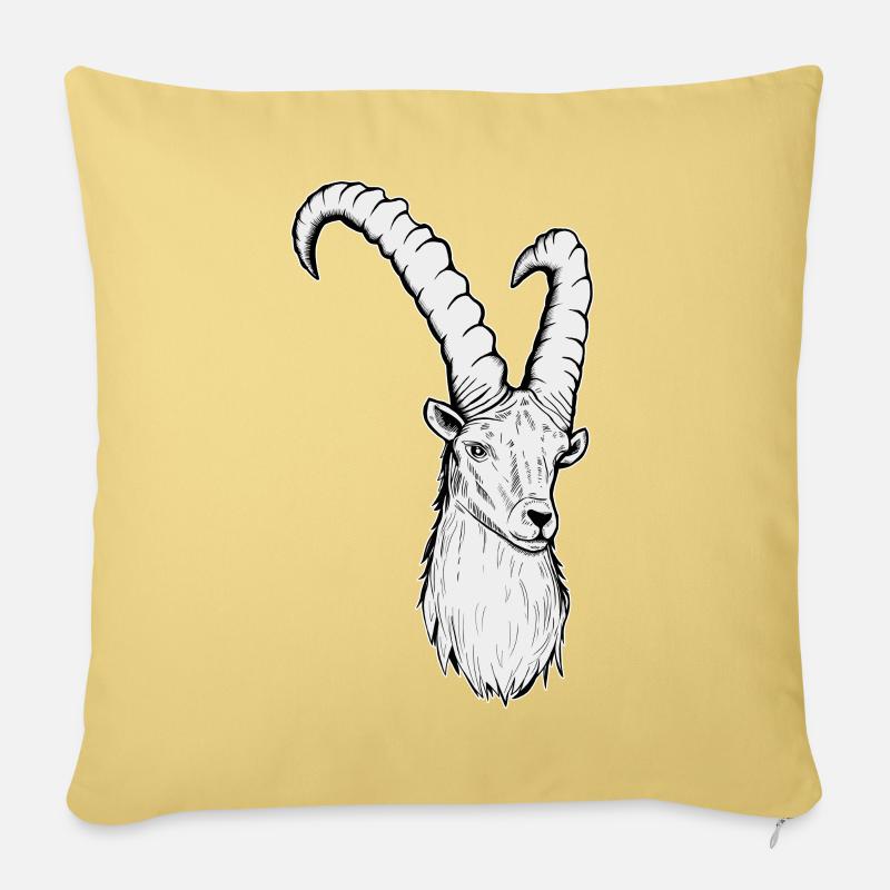 Steinbock Sternzeichen - Sofakissenbezug 45 x 45 cm - Hellgelb