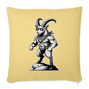 Randonneurs, randonneurs, alpinistes, montagne, nature, Capricorne, - Housse de coussin décorative 45 x 45 cm - jaune délavé - Devant