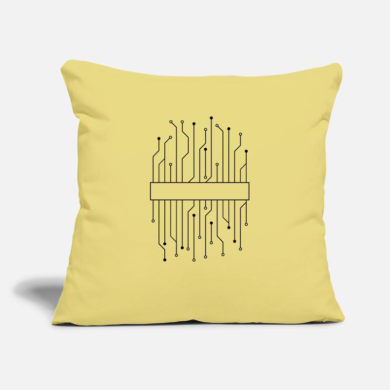 shield frame text circuit wire data microch Sofa pillowcase 17,3'' x 17,3'' (45 x 45 cm)