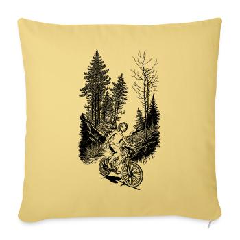 Design für unvergessliche Bike-Touren in der Natur - Sofakissenbezug 45 x 45 cm - Hellgelb - Vorne