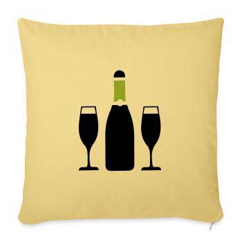 Symbole du vin rouge - Housse de coussin décorative 45 x 45 cm - jaune délavé - Devant