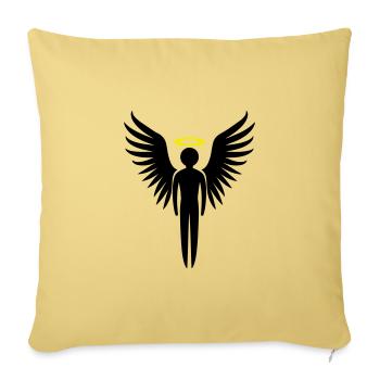 Symbole de l’ange - Housse de coussin décorative 45 x 45 cm - jaune délavé - Devant