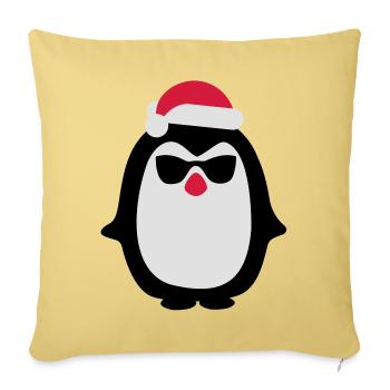 Santa penguin - Sofa pillowcase 17,3'' x 17,3'' (45 x 45 cm) - washed yellow - Front
