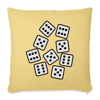 Dice - 50 ans d'anniversaire - Housse de coussin décorative 45 x 45 cm - jaune délavé - Devant