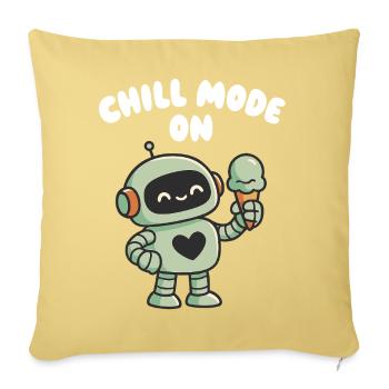 Entspannter Roboter mit Eistüte - Sofa pillowcase 17,3'' x 17,3'' (45 x 45 cm) - washed yellow - Front