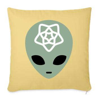 Geometric Alien Mindscape - Sofa pillowcase 17,3'' x 17,3'' (45 x 45 cm) - washed yellow - Front