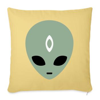 Alien Head Third Eye (three colours) - Sofa pillowcase 17,3'' x 17,3'' (45 x 45 cm) - washed yellow - Front