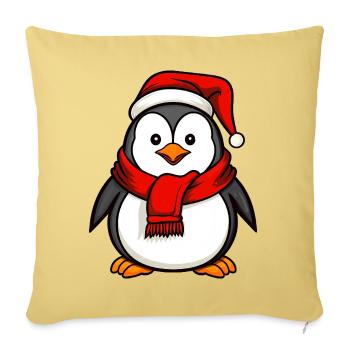 Penguins Christmas - Sofa pillowcase 17,3'' x 17,3'' (45 x 45 cm) - washed yellow - Front
