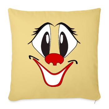 Laughing Clown Cartoon Face - Sofa pillowcase 17,3'' x 17,3'' (45 x 45 cm) - washed yellow - Front