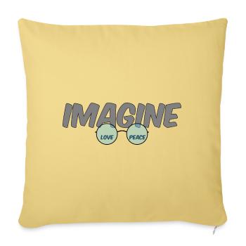 Imagine - Liebe, Frieden, Toleranz und Respekt - Sofakissenbezug 45 x 45 cm - Hellgelb - Vorne