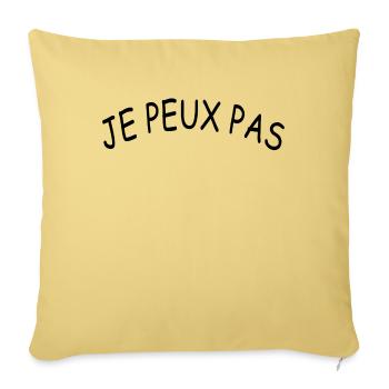 JE PEUX PAS, teeshirt à personnaliser, message - Housse de coussin décorative 45 x 45 cm - jaune délavé - Devant