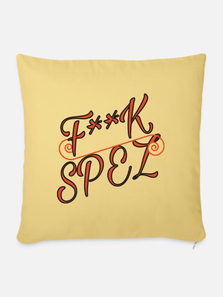 Orange Fuck Spez - Sofakissenbezug 45 x 45 cm - Hellgelb