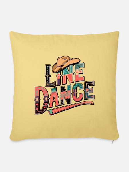 Line Dance Linedance mein Hobby - Sofakissenbezug 45 x 45 cm - Hellgelb