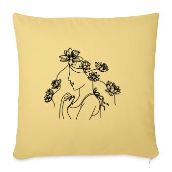 The Lotus Woman - Sofa pillowcase 17,3'' x 17,3'' (45 x 45 cm) - washed yellow - Front