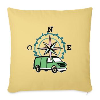 VAN LIFE - Housse de coussin décorative 45 x 45 cm - jaune délavé - Devant