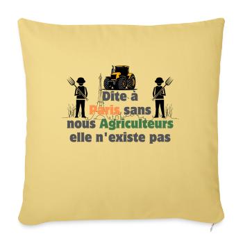 Soutenons les agriculteurs - Paris - Housse de coussin décorative 45 x 45 cm - jaune délavé - Devant