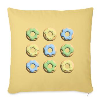 Donut für jeden Geschmack in Blau, Gelb und Grün. - Sofakissenbezug 45 x 45 cm - Hellgelb - Vorne
