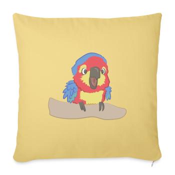 Perroquet effronté comme illustration - Housse de coussin décorative 45 x 45 cm - jaune délavé - Devant