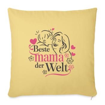 all the best mom in the world - Sofa pillowcase 17,3'' x 17,3'' (45 x 45 cm) - washed yellow - Front