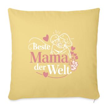 all the best mom in the world - Sofa pillowcase 17,3'' x 17,3'' (45 x 45 cm) - washed yellow - Front