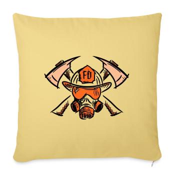 Pompier nouveau logo FD - Housse de coussin décorative 45 x 45 cm - jaune délavé - Devant